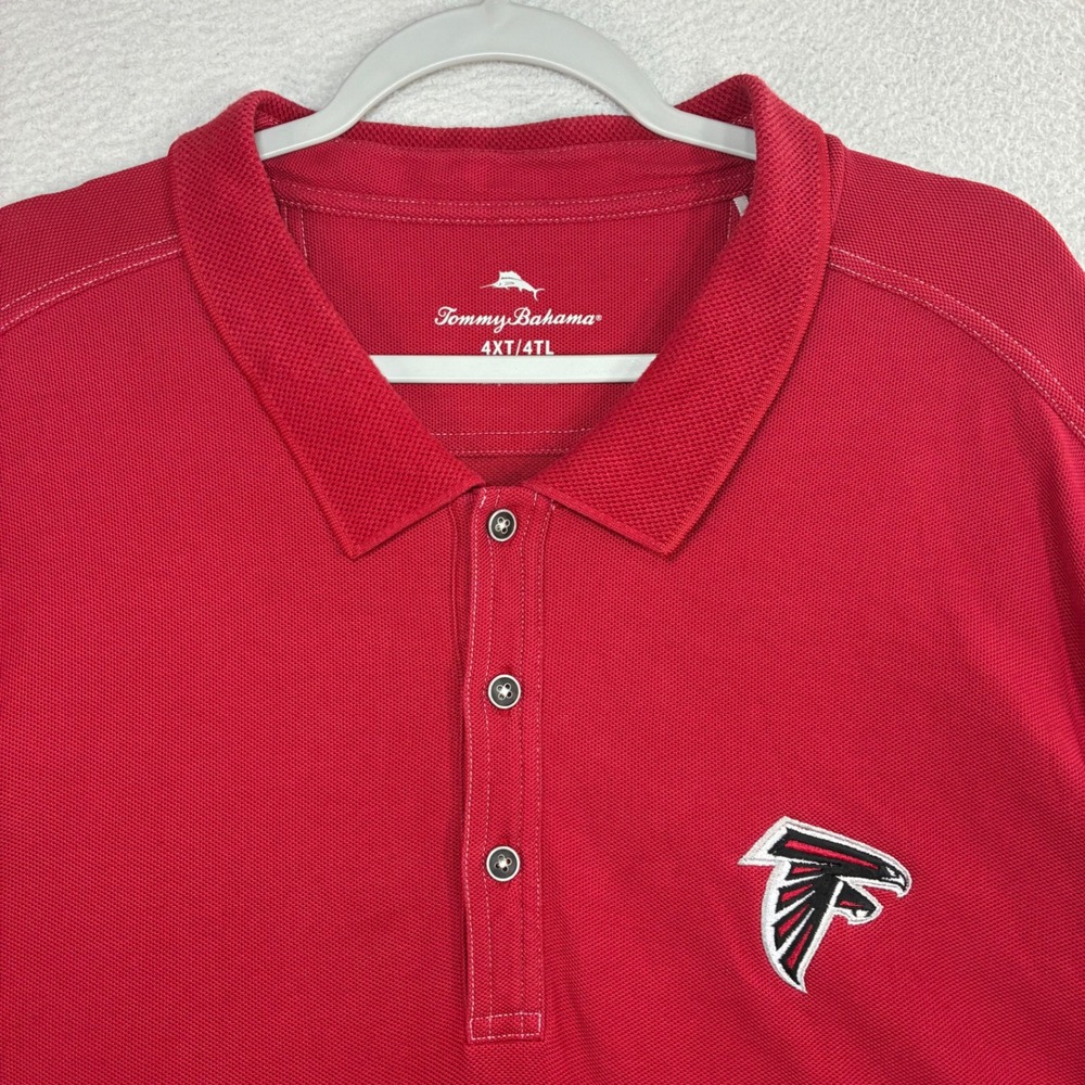 Tommy Bahama Atlanta Falcons Polo Shirt Men 4XLT Red NFL Football Tall Casual